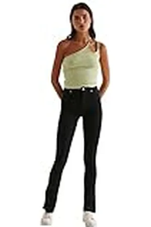 NA-KD Geribbelde crop top cami-shirt voor dames, , XXL