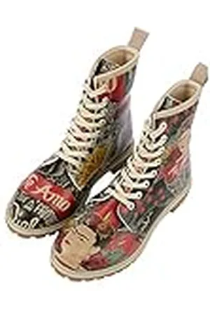 Dogo Femme Cuir Vegan Vert Bottes Longues - Bottes de Mode Décontractées Confortables Faites à la Main, Te Amo Frida Kahlo Motif