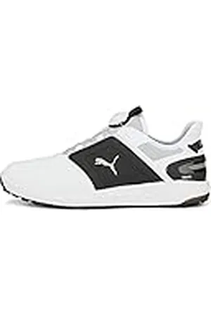PUMA Ignite Elevate Disc golfschoen voor heren, White Zwart Zilver, 39 EU