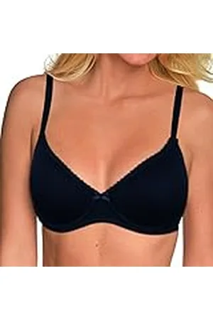 Nur Die Traumzachte beugelbeha, bijzonder zachte modalvezel, gevoerde cups voor een natuurlijk push-up-effect, delicate kant voor dames, zwart, 90C