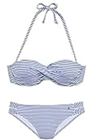 QS by s.Oliver Beugel-Bandeau-bikini, lichtblauw-wit