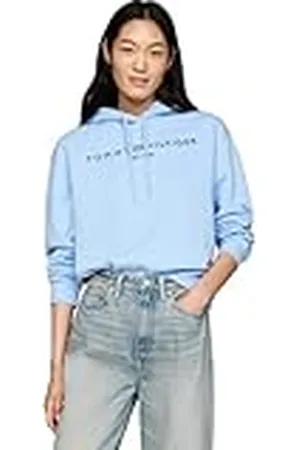 Tommy Hilfiger Dames MDRN REG CORP LOGO HOODIE WW0WW43598 Pullover Hoodie, Vessel Blue, XXS, , XXS