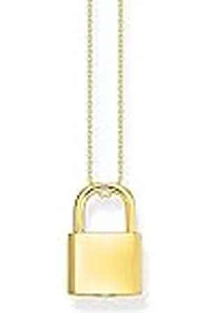 Thomas Sabo Kette Schloss aus 925er Sterlingsilber 750er Gelbgold-Vergoldung, Länge: 40cm - 45cm, KE2130-413-39-L45V