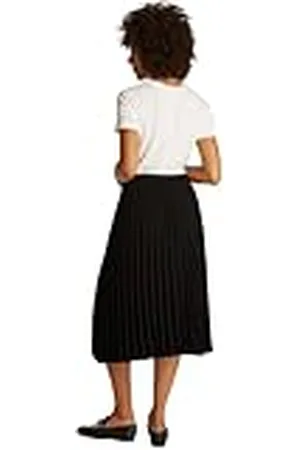 Tommy Hilfiger Dames VLOEISTE GEPLUITE PULL ON MIDI ROK WW0WW43886, zwart, 40, , 66 NL
