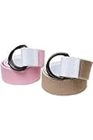 Urban classics Unisex Easy D-Ring Kids 2-pack Belt, White/Beige + White/Rose, One Size, , Eén maat