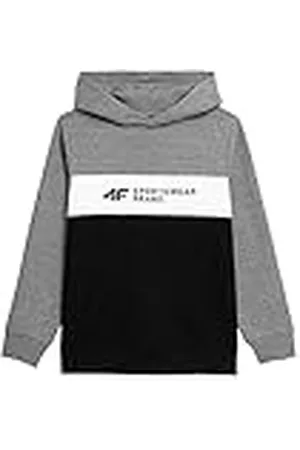 4F Jongens Sweatshirt JBLM003, Middle Grey Melange, 122 voor kinderen, , 122
