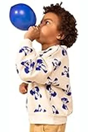 Petit Bateau Sweatshirt voor jongens, Wit/Newbleu, 10 Jaar