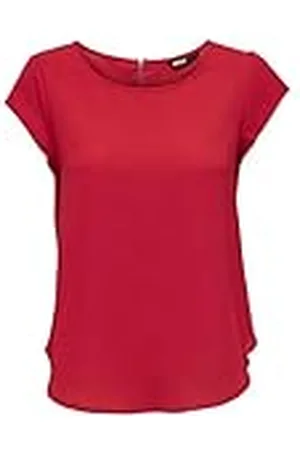 ONLY T-shirt voor dames Onlvic S/S Solid Top Noos Wvn, rood (hoog risico en hoog risico), 36