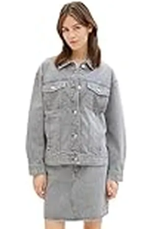 TOM TAILOR Dames 1040640 Jeansjack, 10219-Used Mid Stone Grey Denim, M, , M