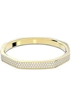Swarovski Dextera armband, Achthoekige vorm, Pavé, M, Wit, Goudkleurige toplaag