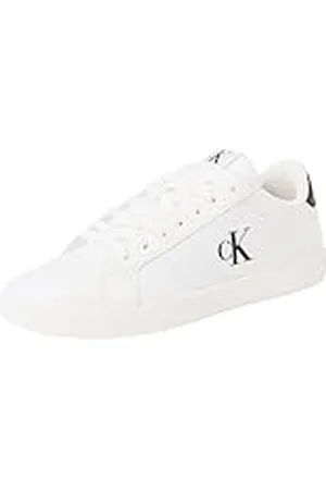 Calvin Klein CK JEANS Heren 3 CUPSOLE PU YM0YM01213 Low Top, Wit (Helder Wit/Ck Zwart), 10 UK, , 42.5 EU