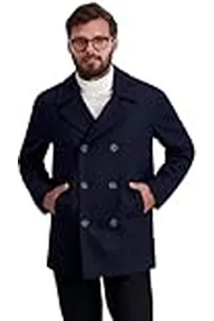 Nautica Heren Peacoat Wolmix Dubbele Breasted Winterjas, , S