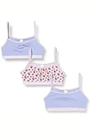 Dim Les Pockets BH voor meisjes, katoen, 3 stuks, Strawberries/Paars/Violet, 8 Jaren