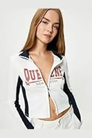 Koton Dames Varsity Zipper Sweatshirt Stand-Up Neck Color Block, , XS