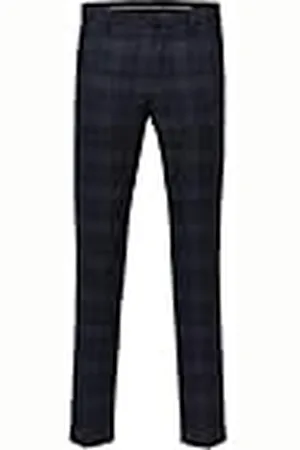 SELECTED Heren Slhslim-myloiver Blue Chk TRS B Noos Suit Broek, , 102