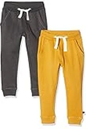 Minymo Joggingbroek/vrijetijdsbroek voor jongens, set van 2 stuks, meerkleurig (Narcissus/Sand 385), maat 116 EU, Meerkleurig