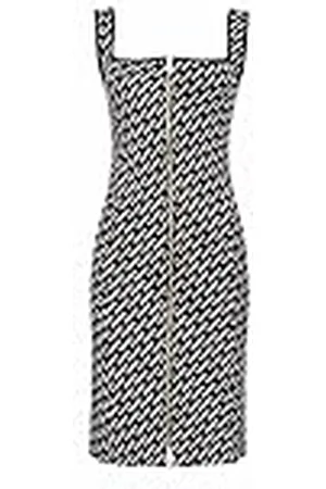 Pinko Abios Jacquard Logo Pink Cocktailjurk voor dames, , XXL