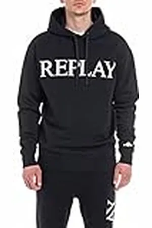 Replay Heren hoodie met capuchon, zwart (black 098), XS, Zwart 098, XS