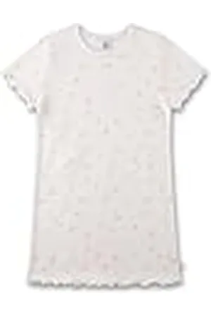 Sanetta Meisjesnachthemd Off-White | Duurzaam en aangenaam nachthemd van katoen voor meisjes. Nachtkleding voor meisjes, , 92