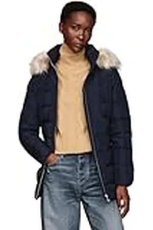 Tommy Hilfiger Dames HERITAGE DOWN TYRA JKT MET FUR WW0WW43600 Puffer Jacket, Desert Sky, S, , S