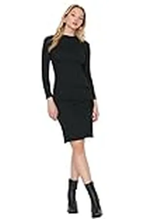Trendyol Midi Bodycone getailleerde gebreide jurk voor dames, , M