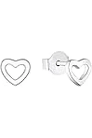 QS by s.Oliver Oorbellen 925 sterling zilveren meisjes kinderoorbellen, 0,5 cm, , hartje, Wordt geleverd in sieraden geschenkverpakking, 2035516
