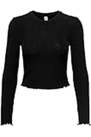 ONLY Bestseller A/S Dames ONLKISSER L/S Short TOP CC JRS lange mouwen, zwart, S, , S