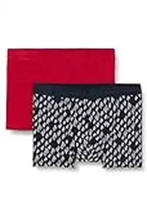 Dagi Red-Navy Knitted Regular Waist Supreme Short Leg Boxer, Red-Navy, M, , M
