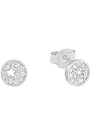 QS by s.Oliver Oorbellen 925 sterling zilveren meisjes kinderoorbellen, met zirkonia synth., 0,6 cm, , ster, Wordt geleverd in sieraden geschenkverpakking, 2018521