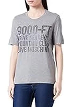 Moschino Dames Regular Fit Short-Sleeved with 9000 ft Water Print T-Shirt, Medium Melange Gray, 42