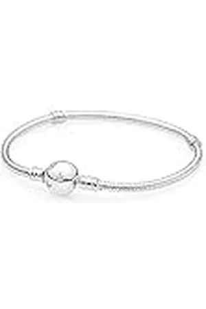 PANDORA Disney, Moments Sparkling Mickey Mouse & Snake Chain Schlangen Armband aus Sterling Silber mit Zirkonia Steinchen - Kompatibel mit Moments Armbänder - Größe 17