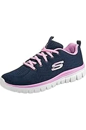 Skechers Graceful Get Connected Sneakers voor dames, Navy Mesh Pink Trim, 39.5 EU
