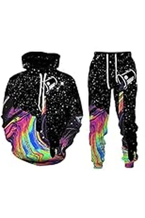TOM TAILOR Pokem&Hent Planet 3D-print kleur hoodie broekpak unisex herfst tweedelig pak, , 26