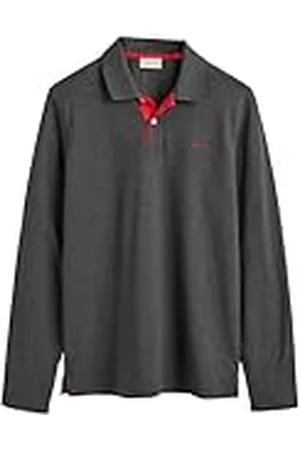 GANT Heren REG Contrast Pique LS Rugger Poloshirt, , standaard, , 3XL