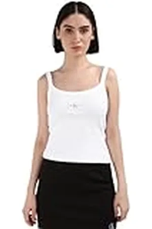 Calvin Klein Jeans Geribbelde tanktop met boothals voor dames, , XL