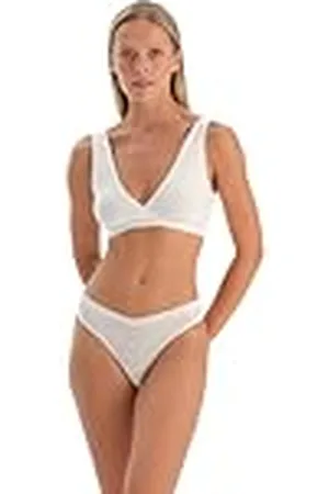 Dagi Off White Fashion Gebreide Niet-Bedrade Regular Micro Modal Dikke Strap Bralette, Off White, XL, , XL