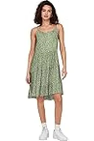 ONLY Dames Jurk V-hals smalle Bandjes mouwloos kort Zomerjurk, Colour:Green, Size:XS