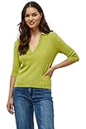 DESIRES Anne Polotrui met 2/4 mouwen | Groene truien voor dames VK | Lente dames truien | Maat XS