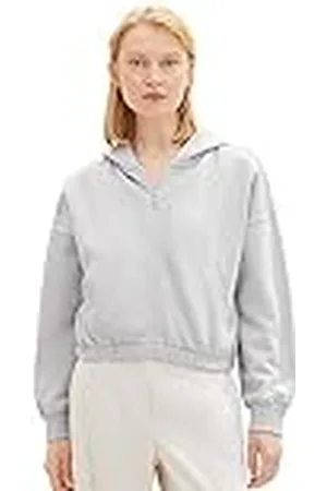 TOM TAILOR TOM TAILOR-denim Denim cropped damessweatjack met capuchon