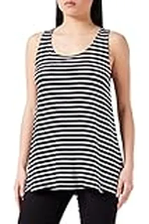 LTB Jeans Dames Gecaha shirt met bandjes/Cami Shirt, Black White Stripes 886, M, , M