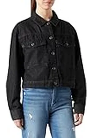 Urban classics Dames Dames Dames Korte Oversized Denim Jas Jas