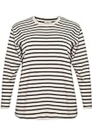 Kaffe Plus-Size T-shirt met lange mouwen voor dames, regular fit, ronde hals, , M/Meer