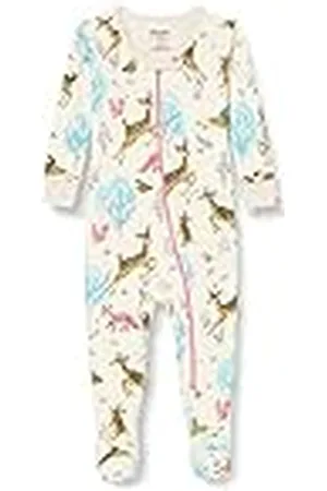 Hatley Organic Cotton Footed Slaappak Pyjama voor kinderen en pasgeborenen meisjes, , 0-3 Maanden