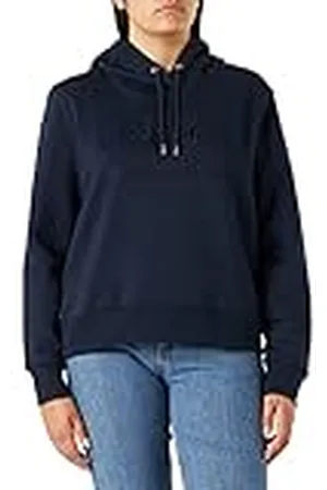 GANT Reg Tonal Shield Hoodie met capuchon voor dames, Blauw , XL