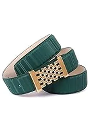 Anthoni Crown Leren riem voor dames, Grün, 80