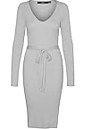 VERO MODA Vmsaba Rib Ls V-hals riem jurk Ga Noos gebreide jurk voor dames, , M