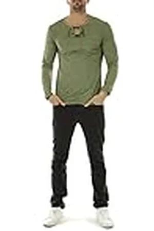 HOPENLIFE GESMI LS Kaki XXL T-shirt voor heren, zwart