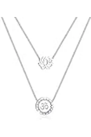 Elli Halsketting dames lotusbloem om mantra symbool layer-look in 925 sterling , 40 cm, , Geen edelsteen