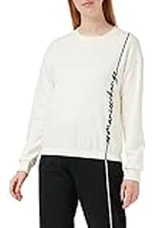 Armani Exchange Signature Logo French Terry Pullover Sweatshirt voor dames, , L