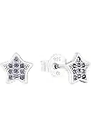 Amor Oorbellen 925 Sterling Zilveren Meisjes Oorbellen, Met Zirkonia Synth., 0,6 cm, Zilver, Ster, Wordt Geleverd In Sieraden Geschenkverpakking, 2036529